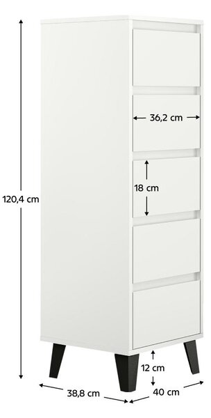 Comodă Brisas 3 (alb + negru) . 1116257