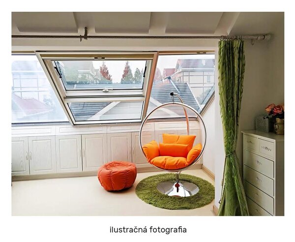 Fotoliu balansoar suspendat Belgica 3 (transparent + argintiu + gri) . 1116272