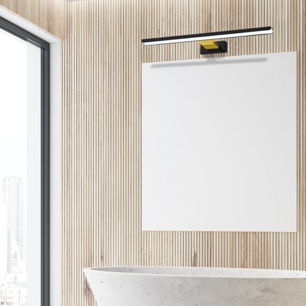 Lumină LED pentru oglindă de baie SHINE, 13,8 W, 230 V, 60 cm, IP44, negru/auriu