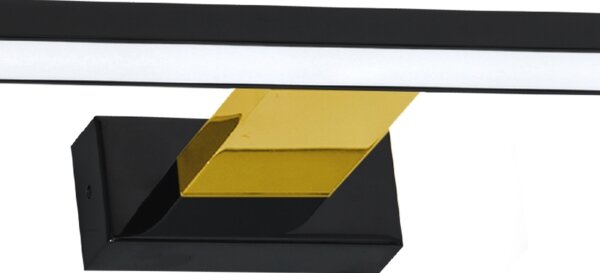 Lumină LED pentru oglindă de baie SHINE, 13,8 W, 230 V, 60 cm, IP44, negru/auriu