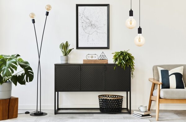 Lustră pe cablu MIROS 2xE27/60W/230V neagră rotundă