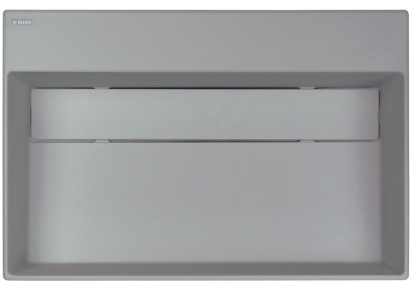 Lavoar de granit Deante Correo, cu blat, cu raft sub baterie și placă de acoperire 600x400x130 mm, gri metalizat, CQR_SU6M