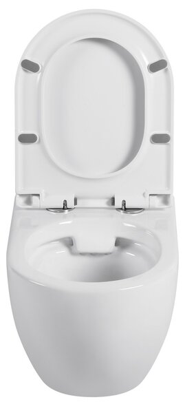Erga Astrid, vas de toaletă suspendat 510x360x360mm, fără ramă + capac WC cu închidere silențioasă, alb, ERG-V03-ASTRID-RIM-WH