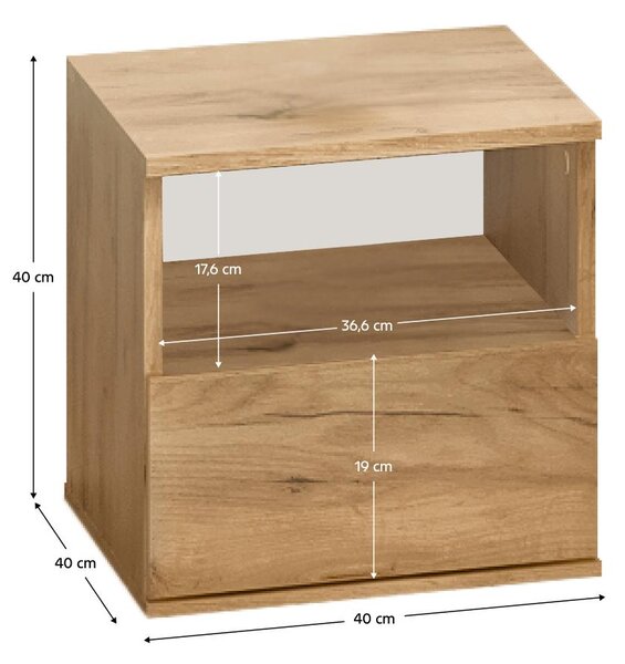 Noptieră Discutibles (stejar craft auriu) . 1116303