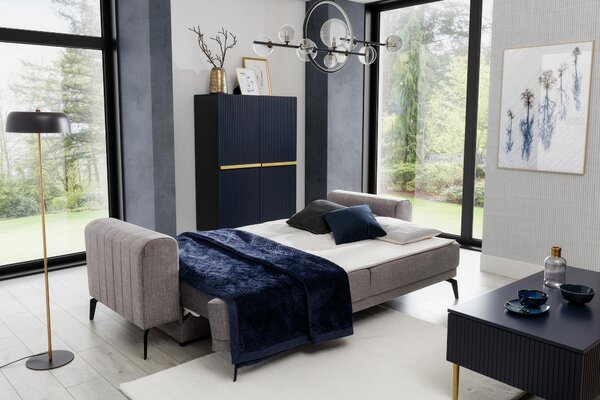 Canapea extensibilă Luzano - catifea gri Vogue 14