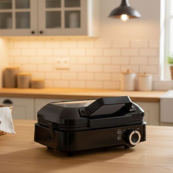 Aparat pentru vafe, aparat pentru vafe cu plăci antiaderente - 1200 W cu control al temperaturii