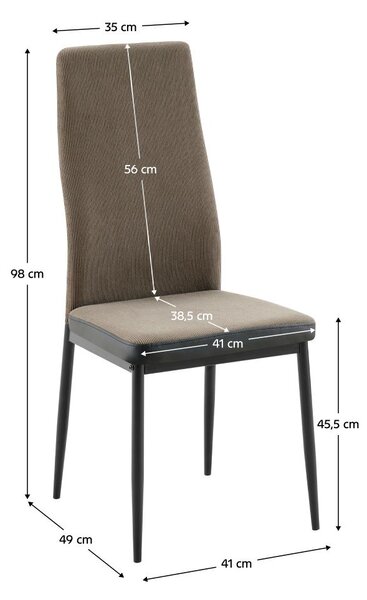 Scaun sufragerie Enrico (maro închis + negru) . 1116316