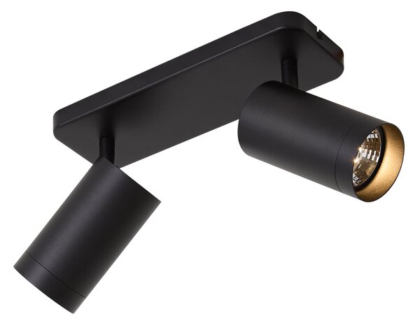 Plafonieră modernă neagră cu 2 lumini GU10 70mm - Jeana Luxe
