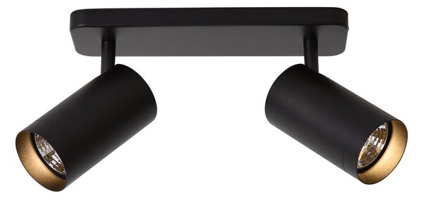 Plafonieră modernă neagră cu 2 lumini GU10 70mm - Jeana Luxe