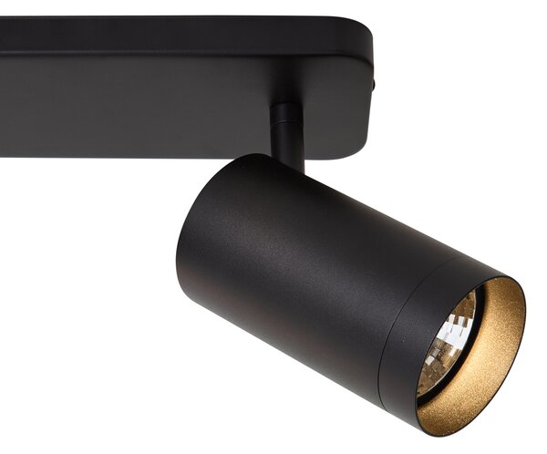 Plafonieră modernă neagră cu 2 lumini GU10 70mm - Jeana Luxe