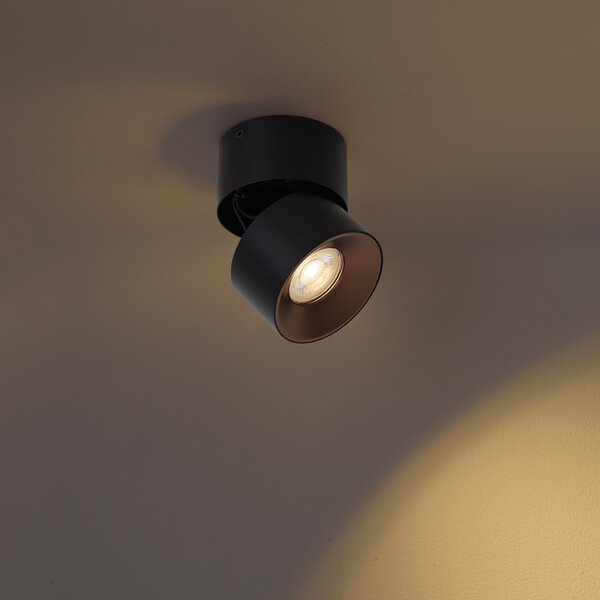 Spot aplicat modern negru GU10 50mm orientabil - Echo