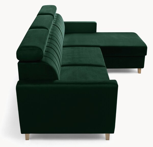 Colțar extensibil Vario universal dreapta/stânga - catifea verde Bluvel 78