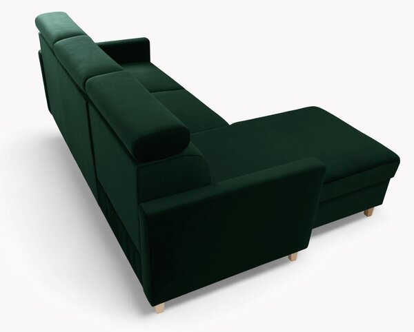 Colțar extensibil Vario universal dreapta/stânga - catifea verde Bluvel 78