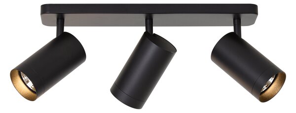 Plafonieră modernă neagră cu 3 lumini GU10 70mm - Jeana Luxe