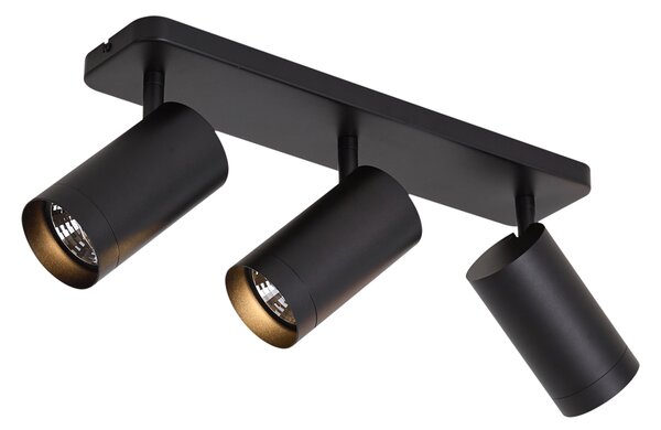 Plafonieră modernă neagră cu 3 lumini GU10 70mm - Jeana Luxe