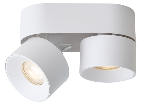 Spot aplicat modern alb GU10 50mm 2 lumini orientabil - Echo