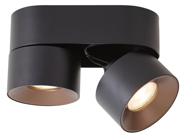 Modern Surface Spotlight Black GU10 50mm 2-Light Tiltable - Echo