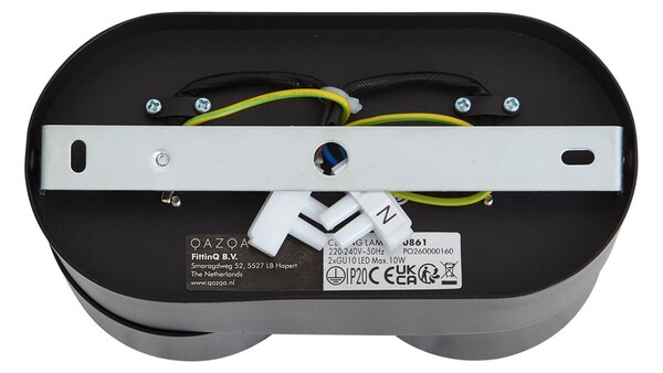 Modern Surface Spotlight Black GU10 50mm 2-Light Tiltable - Echo