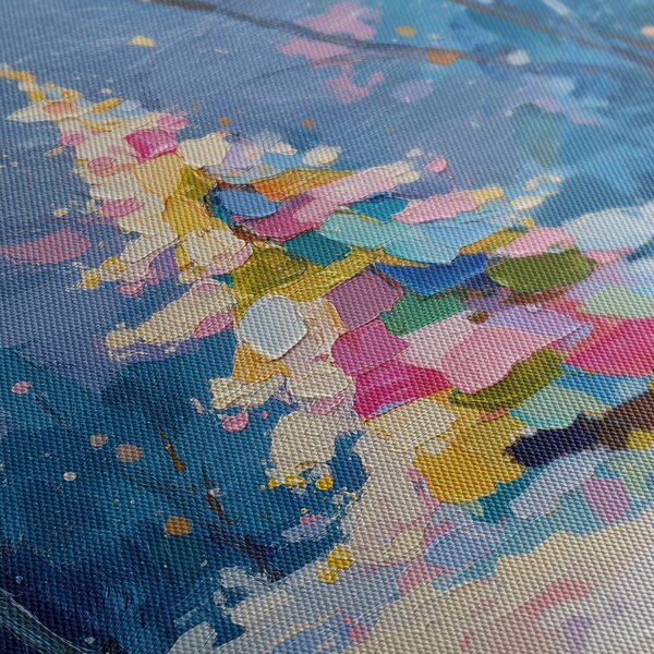 Tablou brad de Crăciun în peisaj de iarnă