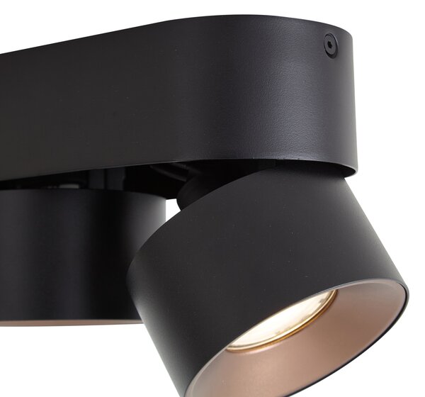 Modern Surface Spotlight Black GU10 50mm 2-Light Tiltable - Echo