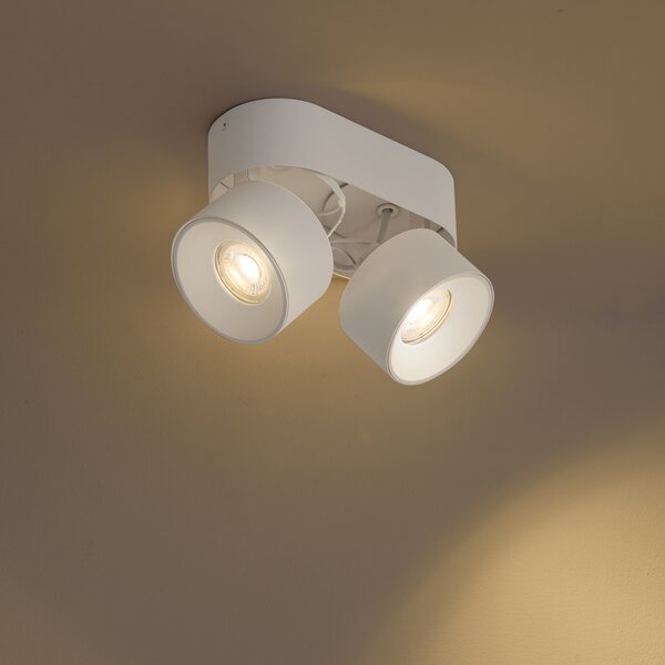Spot aplicat modern alb GU10 50mm 2 lumini orientabil - Echo