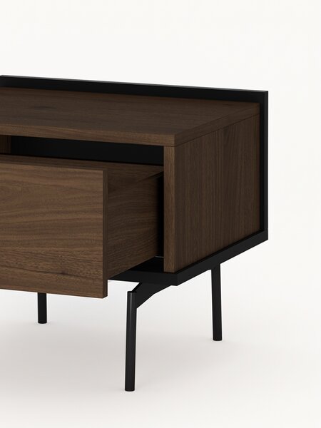 Noptieră Zenar cu sertar 50 cm - nuc elegant / negru