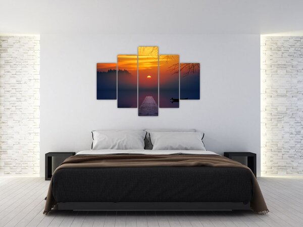 Tablou cu podul în apus de soare (150x105 cm)