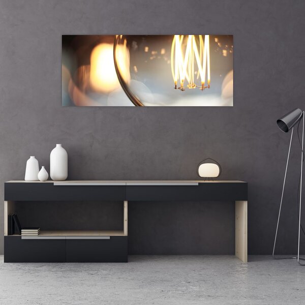 Tablou cu becul aprins (120x50 cm)