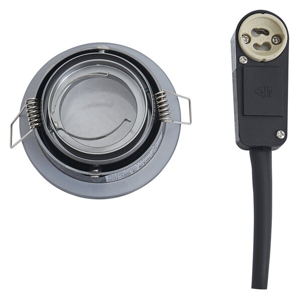 Set de 6 spoturi încastrate moderne Gunmetal reglabile IP44 - Chuck