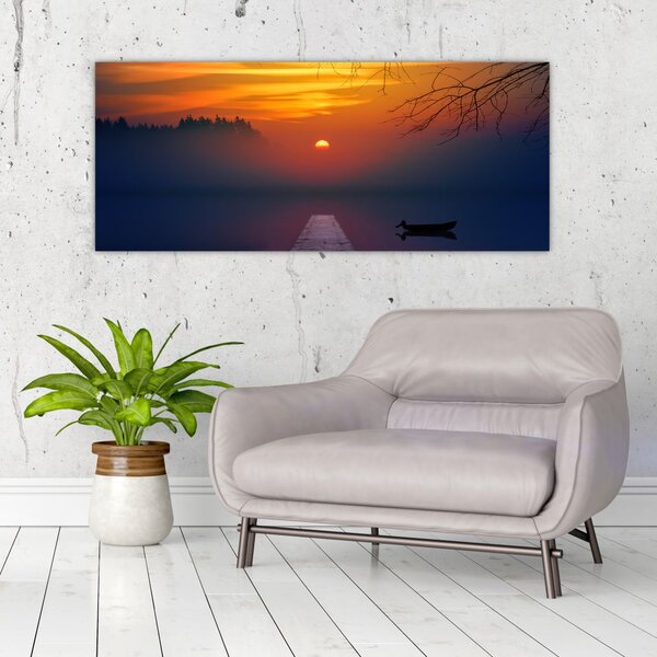 Tablou cu podul în apus de soare (120x50 cm)