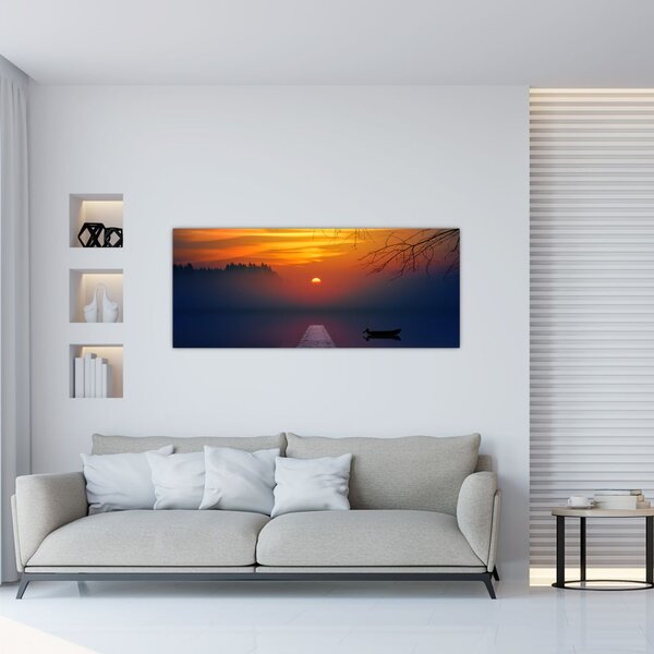 Tablou cu podul în apus de soare (120x50 cm)