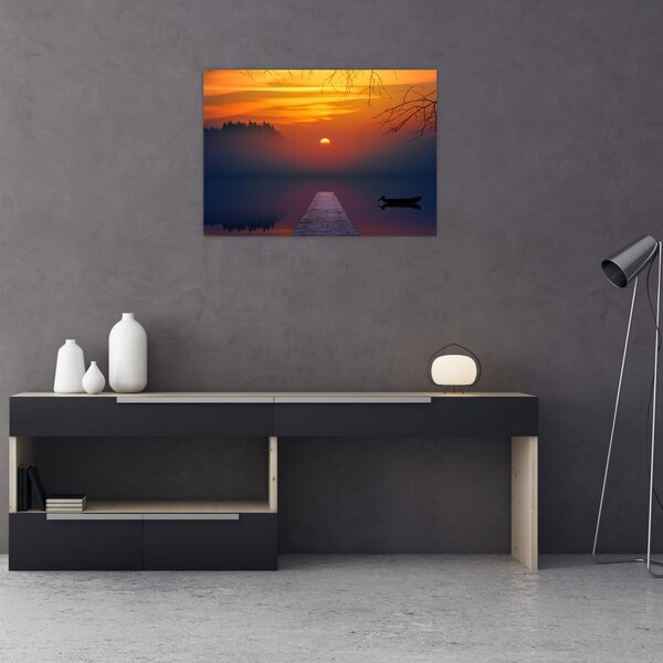 Tablou cu podul în apus de soare (70x50 cm)