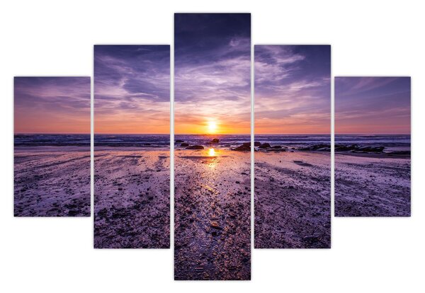 Tabloul cu plaja - apus de soare (150x105 cm)