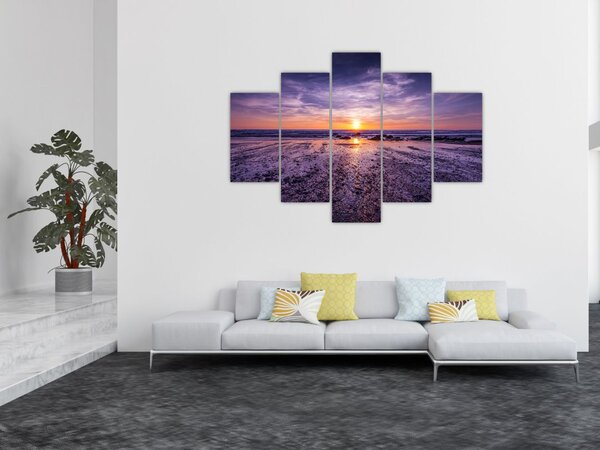 Tabloul cu plaja - apus de soare (150x105 cm)