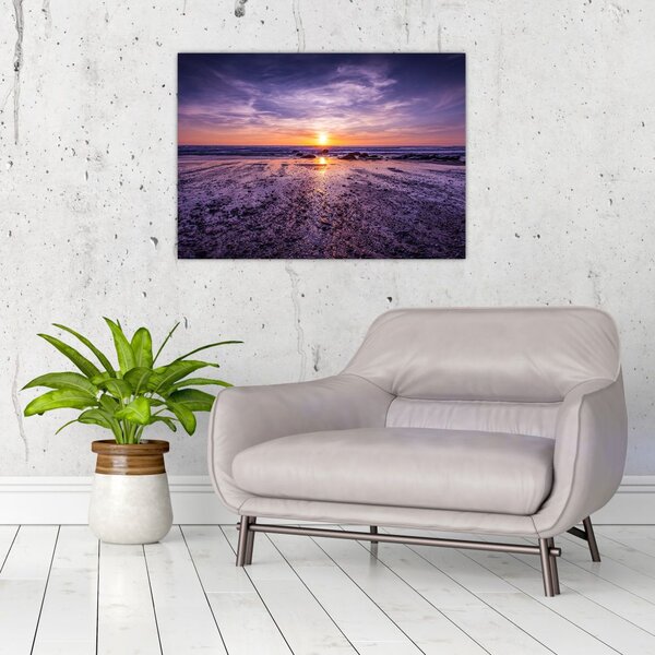 Tabloul cu plaja - apus de soare (70x50 cm)