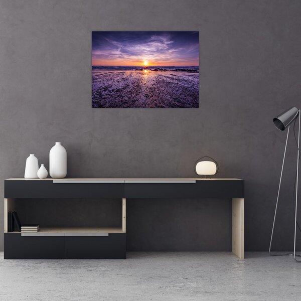 Tabloul cu plaja - apus de soare (70x50 cm)