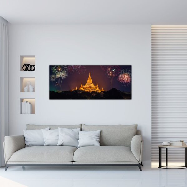 Tablou cu artificii în Asia (120x50 cm)