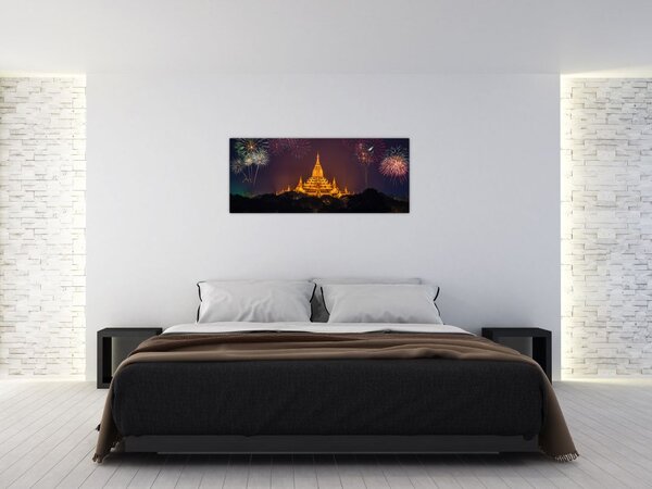 Tablou cu artificii în Asia (120x50 cm)