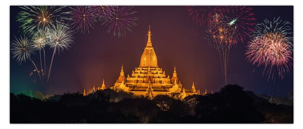 Tablou cu artificii în Asia (120x50 cm)