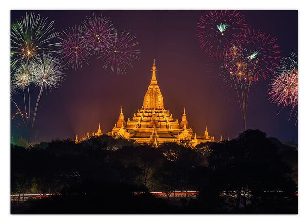 Tablou cu artificii în Asia (70x50 cm)