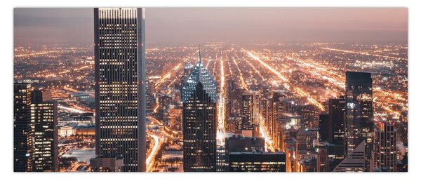 Tabloul cu metropolă luminată (120x50 cm)