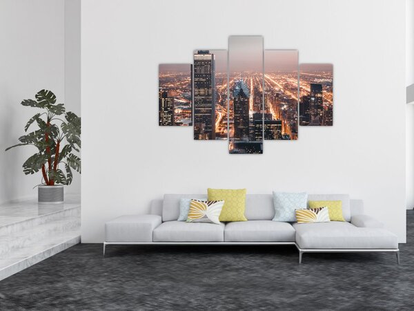 Tabloul cu metropolă luminată (150x105 cm)