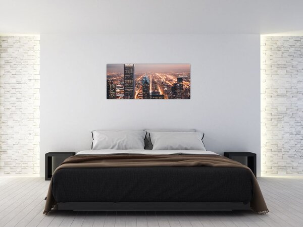 Tabloul cu metropolă luminată (120x50 cm)