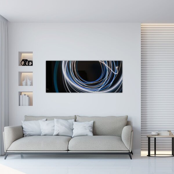 Tabloul cu linii albastre (120x50 cm)