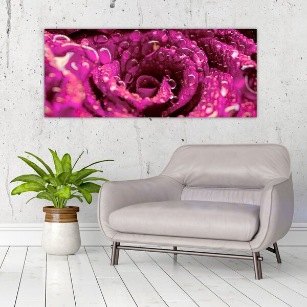 Tabloul cu floarea trandafirului roz (120x50 cm)