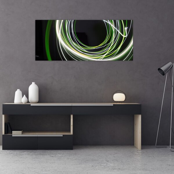 Obraz cu linii verzi (120x50 cm)