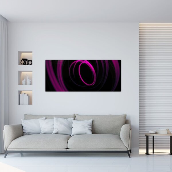 Tablou - linii violete (120x50 cm)