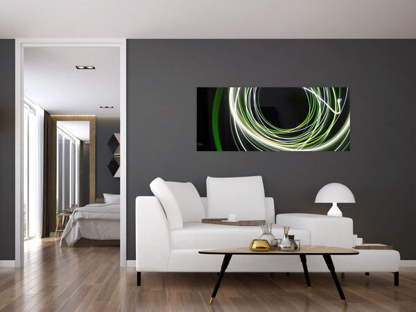 Obraz cu linii verzi (120x50 cm)