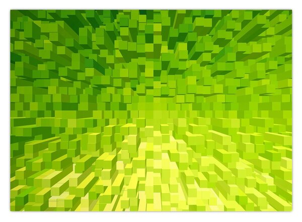 Tabloul cuburilor galbenverzui (70x50 cm)