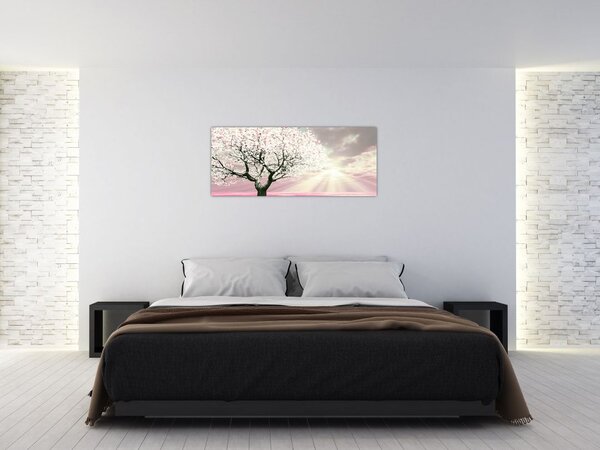 Tabloul copacului roz (120x50 cm)